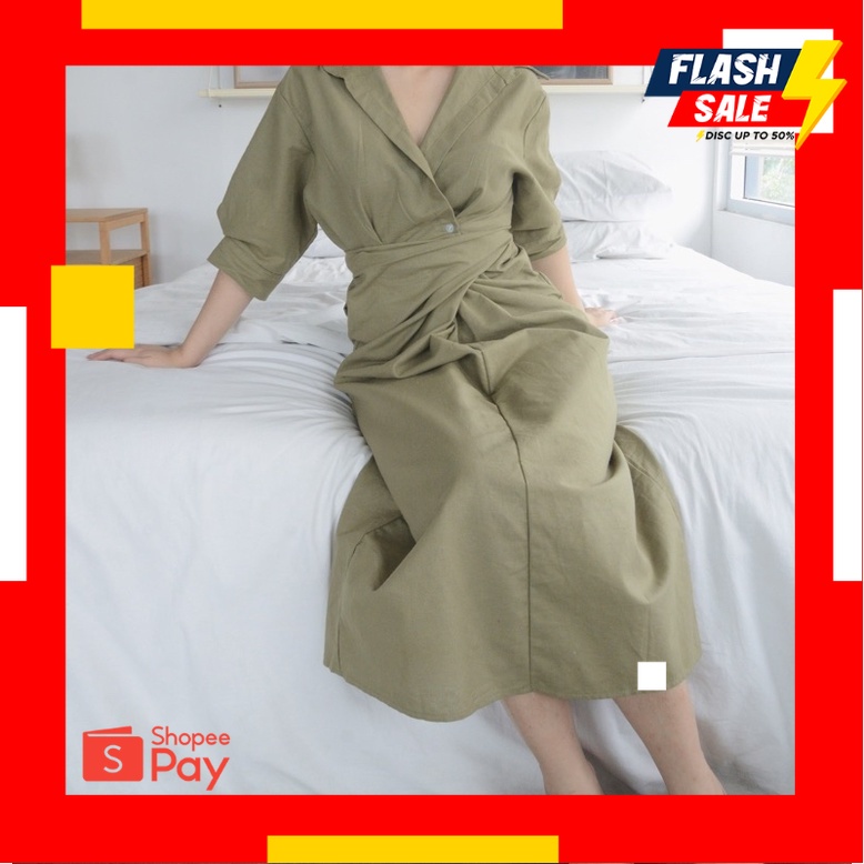 1.1 NEW YEAR SALE |Selim Label Gwen Dress Wrap Linen Skirt Rok Lilit Linen Wrap Dress