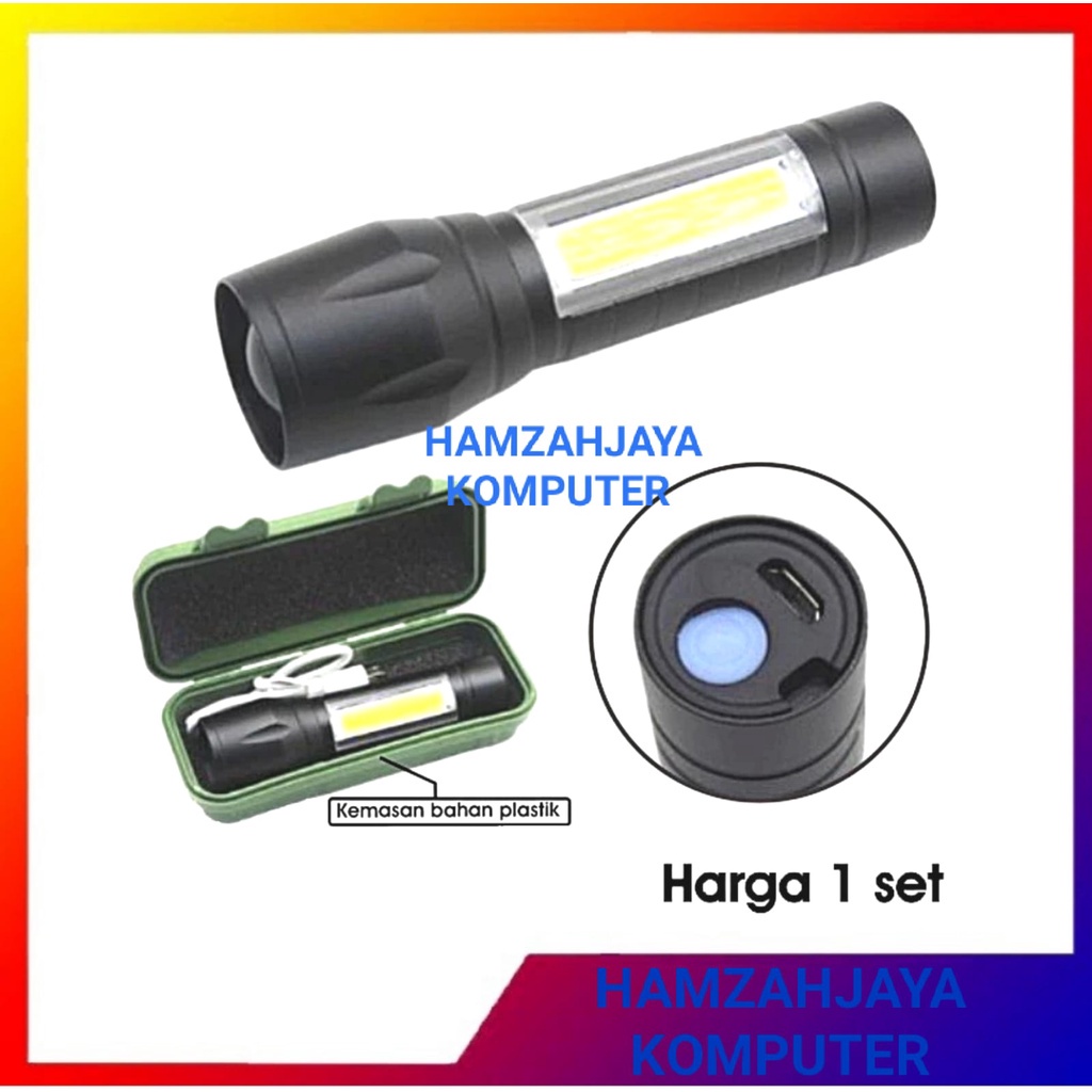 Senter Swat Mini Zoom Senter COB Q5 Police Mini SENTER