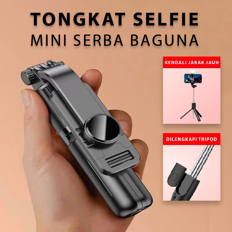 Tripod Lampu / Tongsis Tripod Bluetooth 4 In 1 Dengan Remote Control / Tripod Bluetooth Selfie / Ton