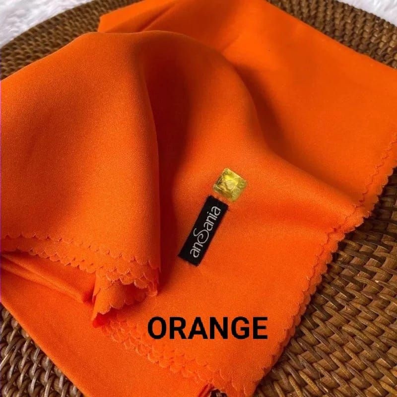 Segi Empat Shinar Glamor/Hijab Nursinar Lasercut Warna Orange