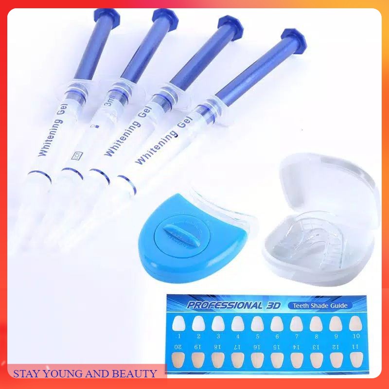 set 4pcs peralatan laser gigi dental gel pemutih gigi bleeching dental whitening bleaching gigi S