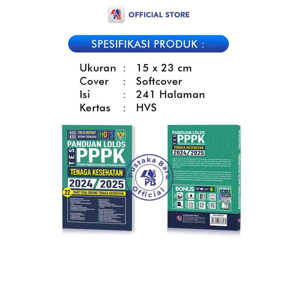 Buku PPPK 2024 2025 : Panduan Lolos Tes PPPK Untuk Tenaga Kesehatan 2024-2025, 22 Paket Soal Bidan Tenaga Kesehatan-4