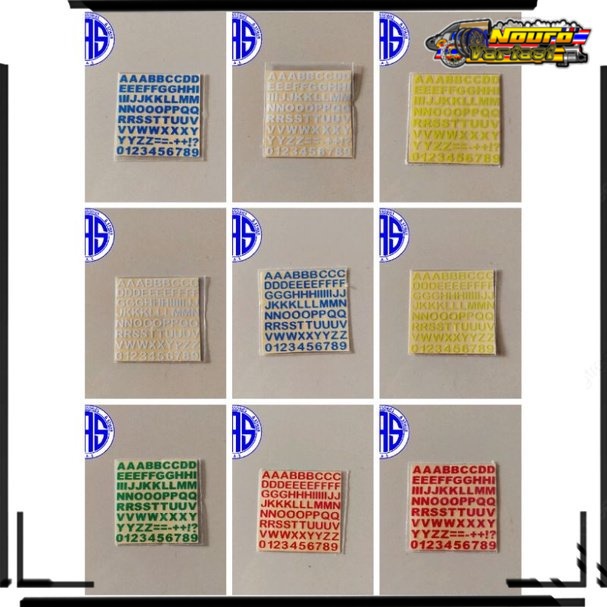 

stiker cutting ABJAD ALFABET NOMOR 6cm x 6cm KUALITAS TERBAIK