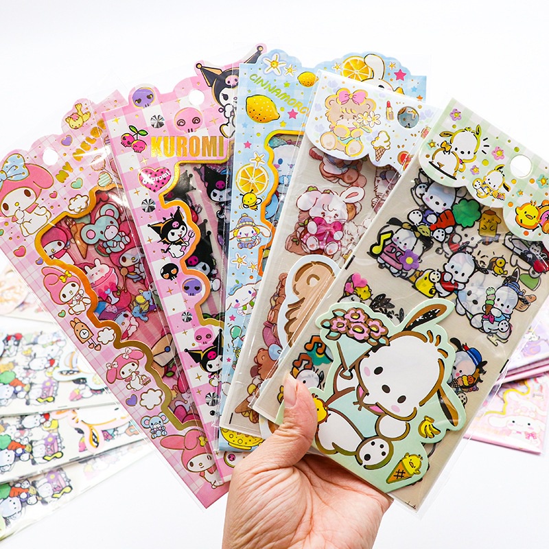 

(Instan) ( 4 LEMBAR) STICKER AESTHETIC SANRIO CINNAMOROLL/ KUROMI / MELODY/ STICKER WATERPROOF AEESTHETIC