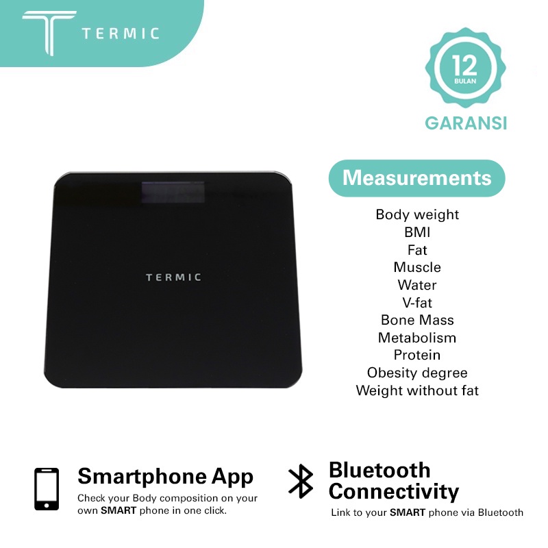TERMIC Smart Weight Scale Bluetooth | Timbangan Digital Bluetooth
