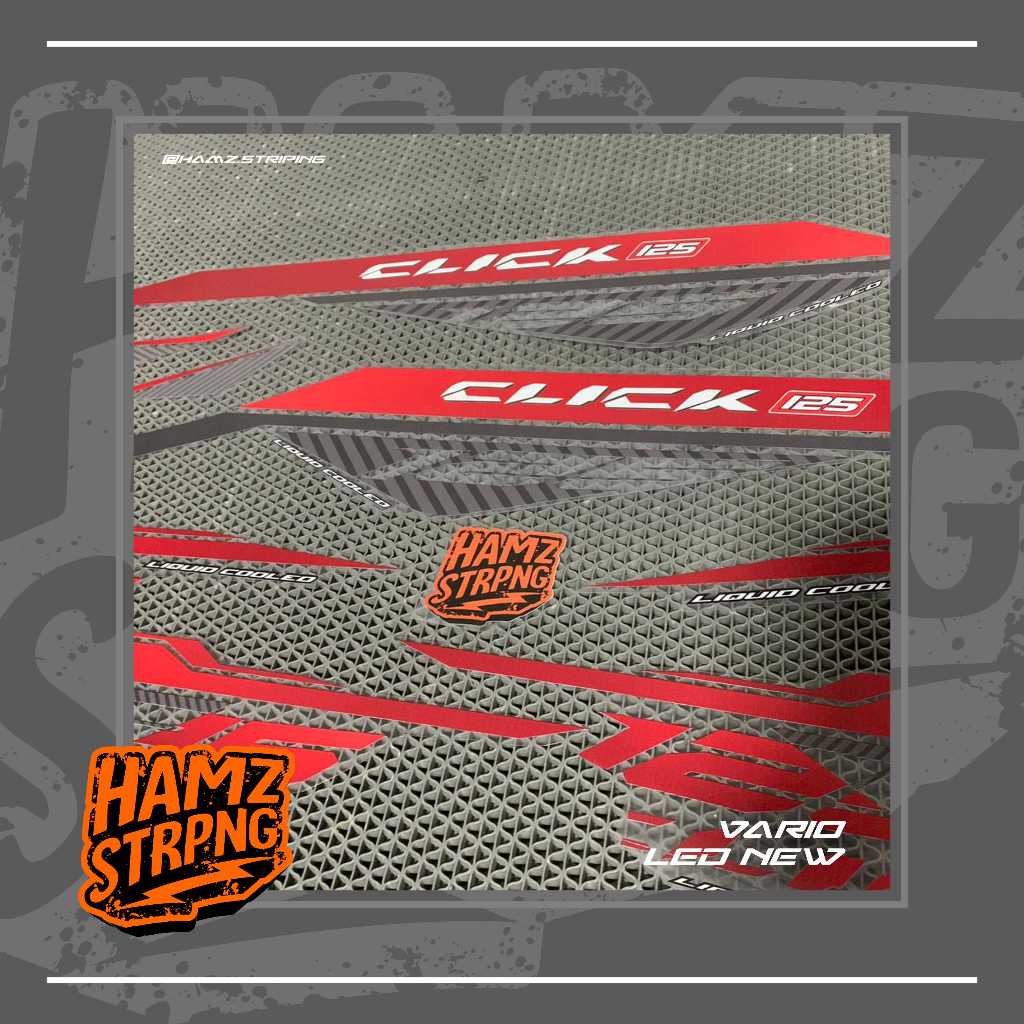 Striping Transparan Vario Led New Motif Merah Candy 125-150 Motorcycle Motorcycle