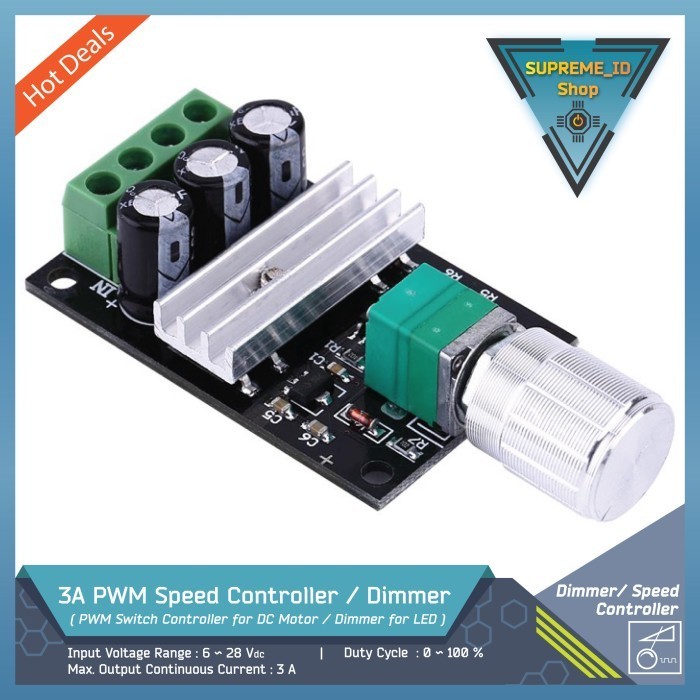 1203BK 3A Variable PWM Speed Controller DC Motor / LED Dimmer | 6~28V