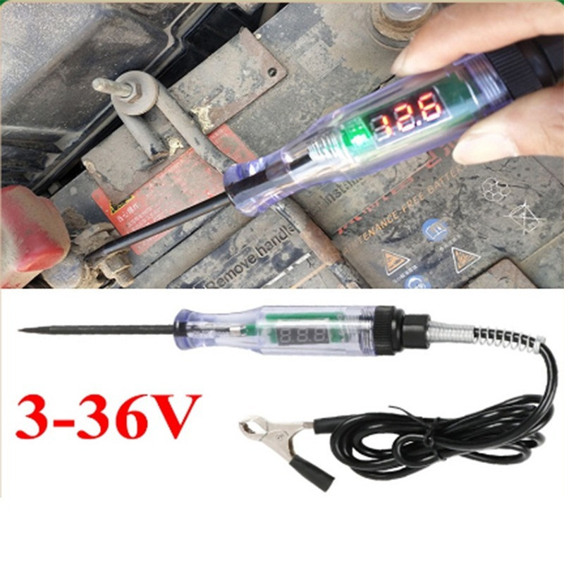 Testpen Listrik Mobil Kelistrikan 6v/12v/24v/36v Auto voltage Digital Testpen Testpen Motor Testpen 
