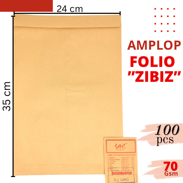 

Amplop Coklat FOLIO F4 24x35 isi 100 lbr - Folio ZIBIZ