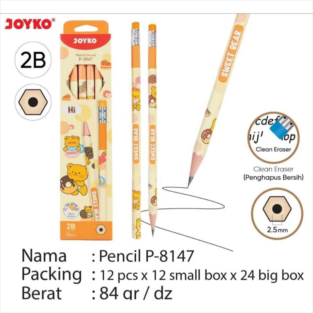 

[D] Pensil Pencil Joyko P-8147 2B (12 Pcs)
