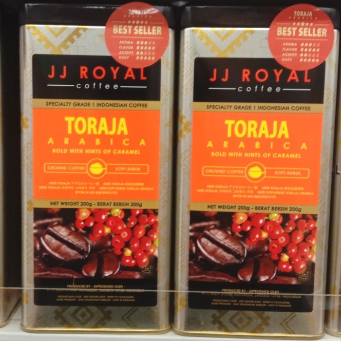 

READY STOCK!!! jj royal coffee toraja arabica 200g ground coffee/kopi bubuk
