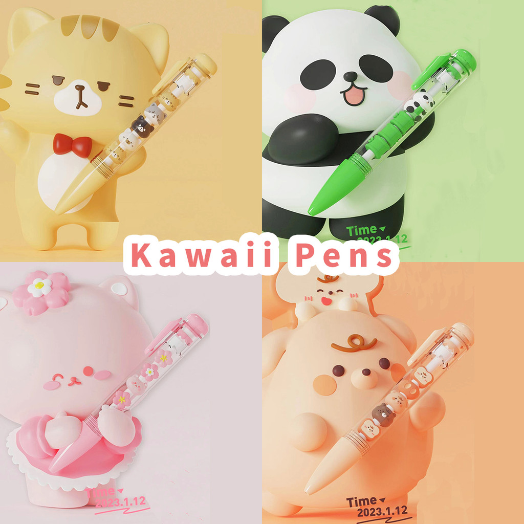 

Kawaii Cartoon Cat Black Ink Gel Pen School Office Supplies cute Stationery Gift Students Cute pens Set pretty aesthetic