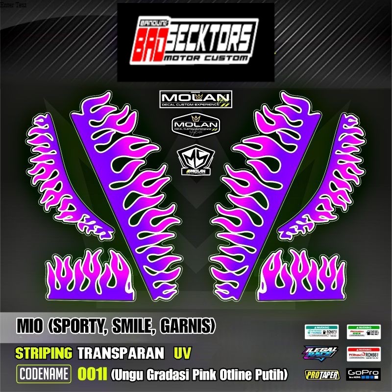 Decal Sticker Striping Variasi Transparan Uv Mio Api Mio JB Mio Justin Bieber Mio Sporty  2006/2007 