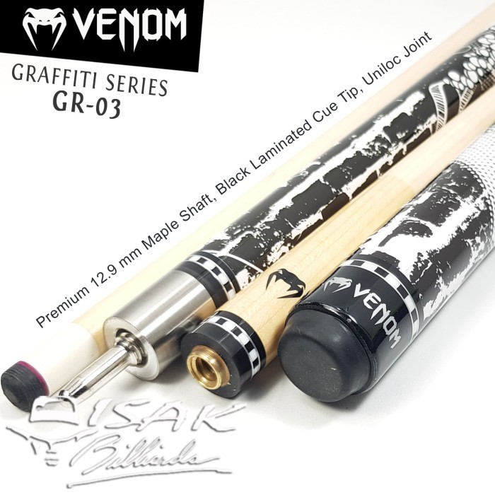 Venom Pool Cue GR-03 - Graffiti Uniloc Series Billiard Stick Biliar