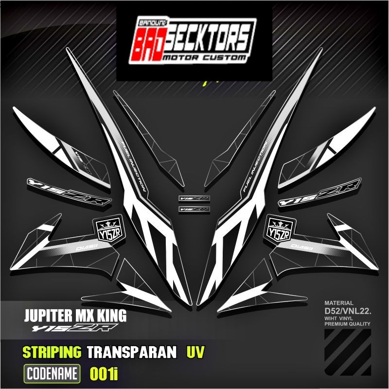 Decal Sticker Striping Variasi Transparan Uv Mx King 150 Yamaha Jupiter Mx King 150 Y15ZR Y16ZR SNIP