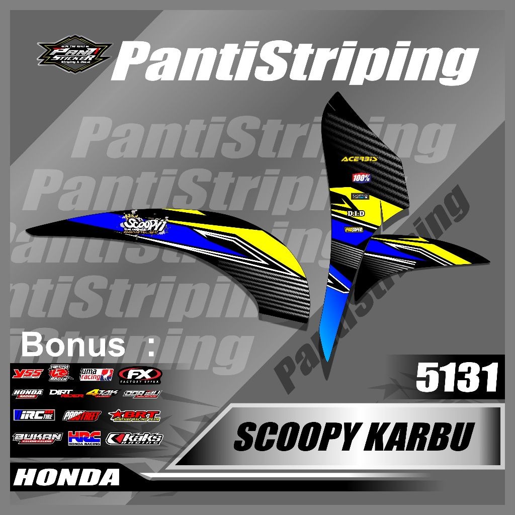 Striping NEW Scoopy Karbu Desain motif Terbaru -Striping scoopy Desain Motif Semifull Racing- skotle