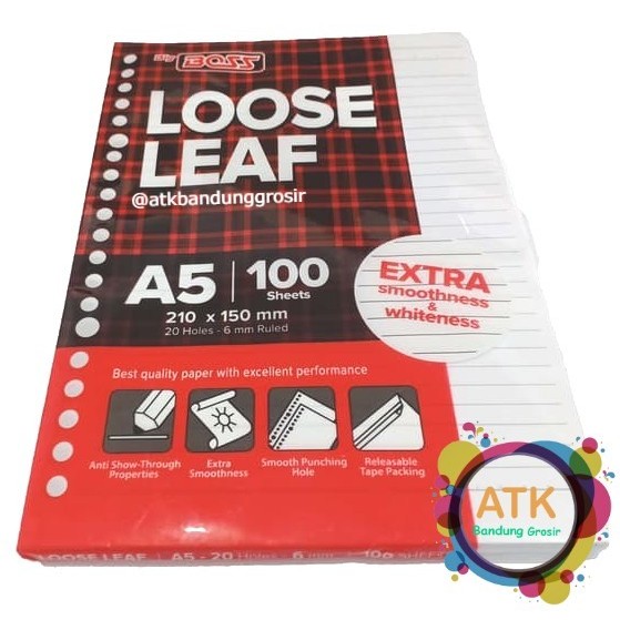 

Kertas Binder Big Boss Loose Leaf A5 100 Lembar