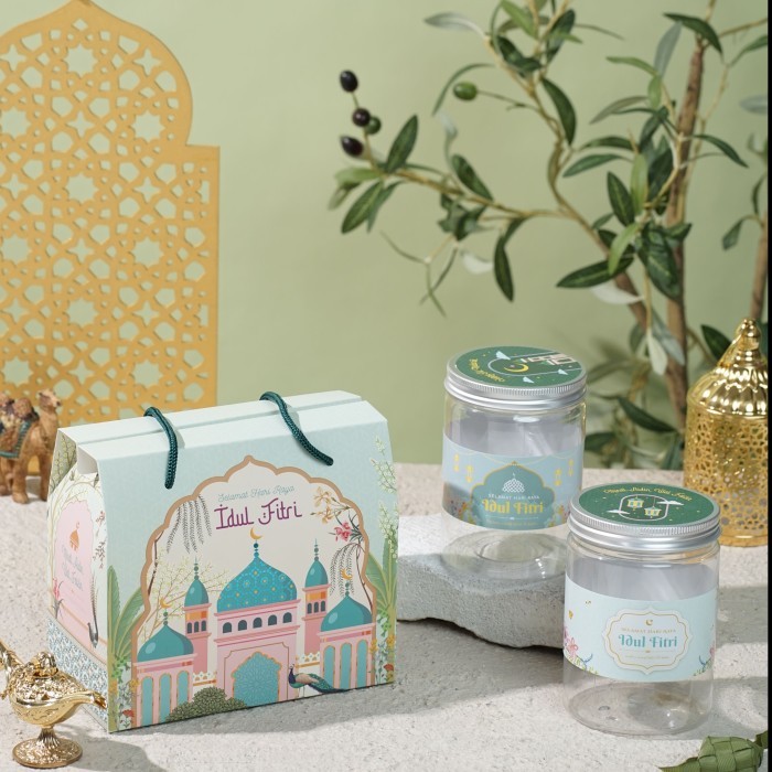 

Gable Box Hampers Lebaran - Box Idul Fitri - Sage Mosque uk 19x10x16 cm