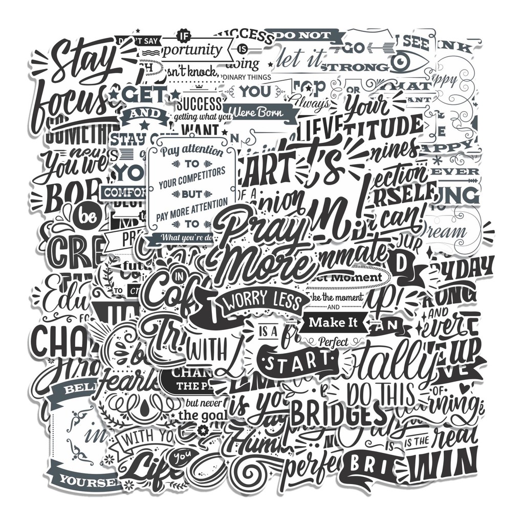 

COD 50 Pcs Stiker Quotes Lucu Anti Air Untuk Dekorasi Notebook Sepeda Skateboard Handphone