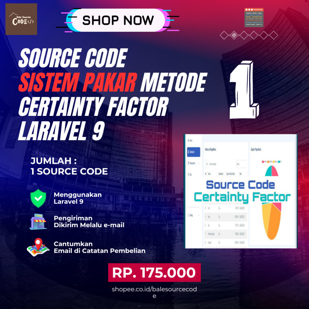 Source Code Sistem Pakar Metode Certainty Factor Berbasis Web PHP Laravel 9