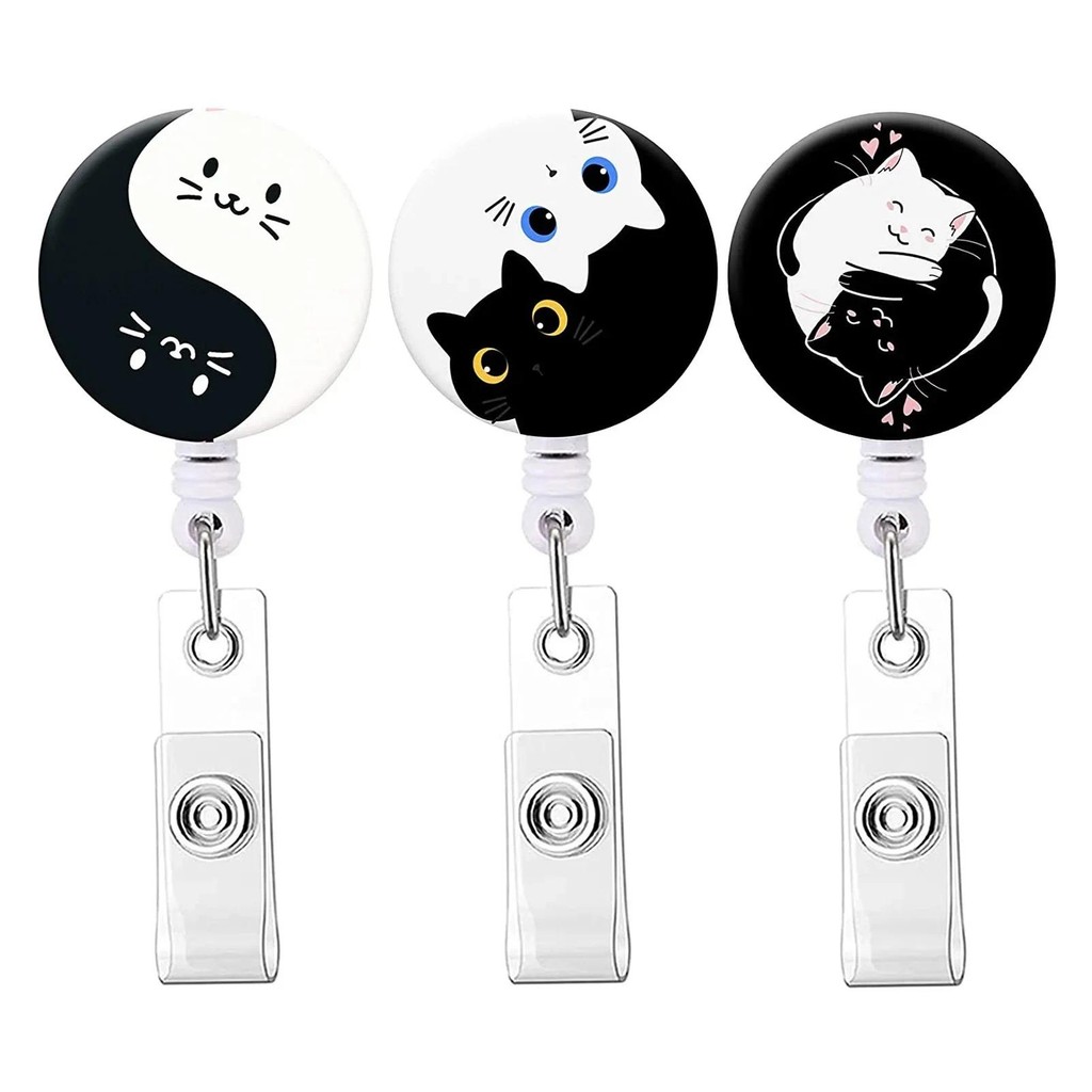 

New Arrival 1 Piece Anime Cat Retractable Nurse Badge Reel Cute Animal Students Worker Name Tag ID Card Holder Keys Lanyard