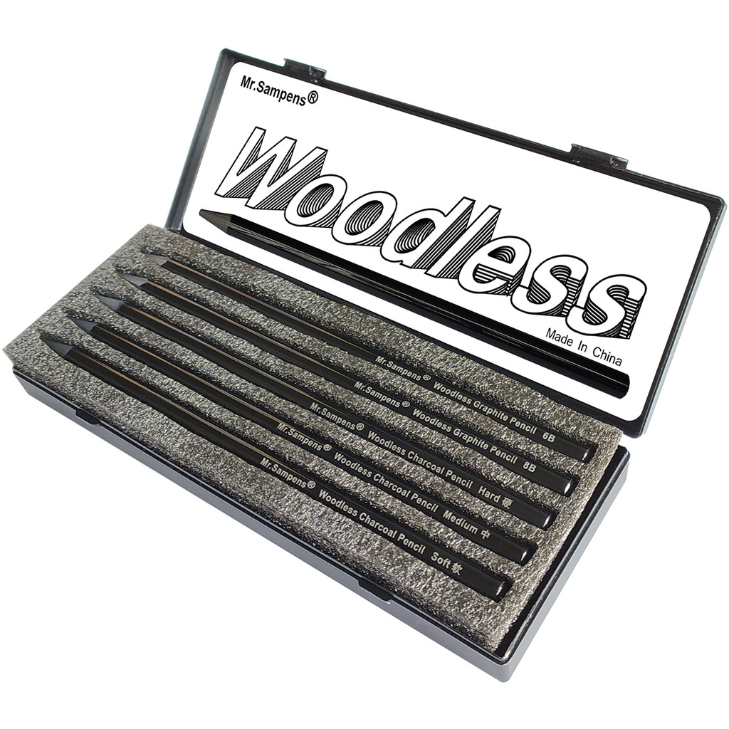 

10pcs Woodless Pencil Set - Black Charcoal Pencil 7mm for Drawing Writing Shading Coloring Soft Pencil No Wood Artist