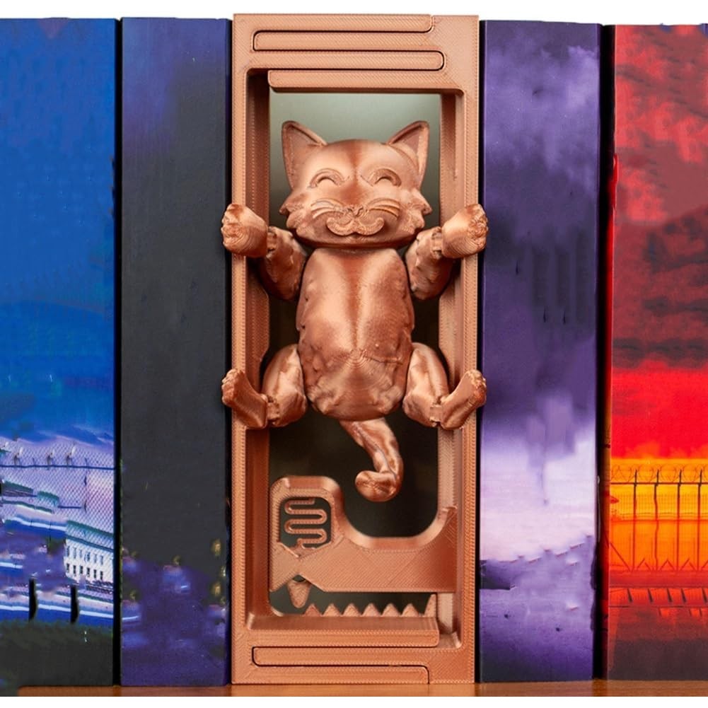 

3D Printed Hanging Cat Adjustable Book Nook,Cat Decorative Book Nook,Creative Decorative Book Nook Bookshelf for Teens and Adult