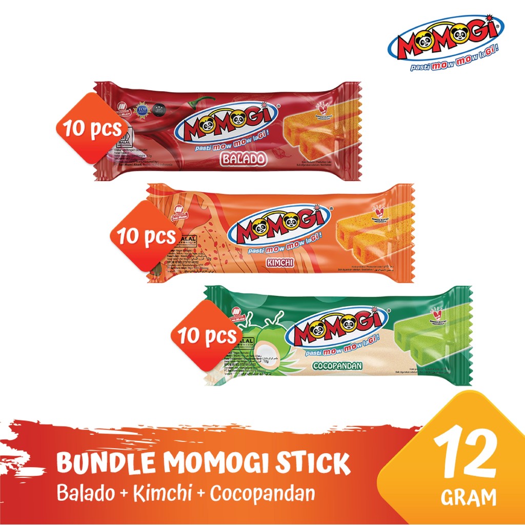 

Momogi Bundle Stick 1000 (Kimchi + Balado + Cocopandan)