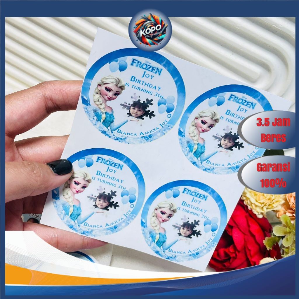 

KOPO Sticker Undangan Ulang Tahun Anak Label Stiker Happy Birthday Bahan Vinyl Anti Air