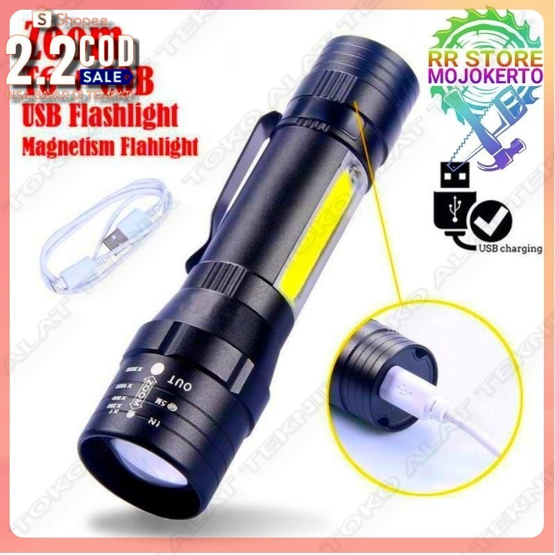 [ Baru. ] SENTER MINI USB 2 LED CHARGER ISI ULANG TANPA BATERAI - Bayar Ditempat