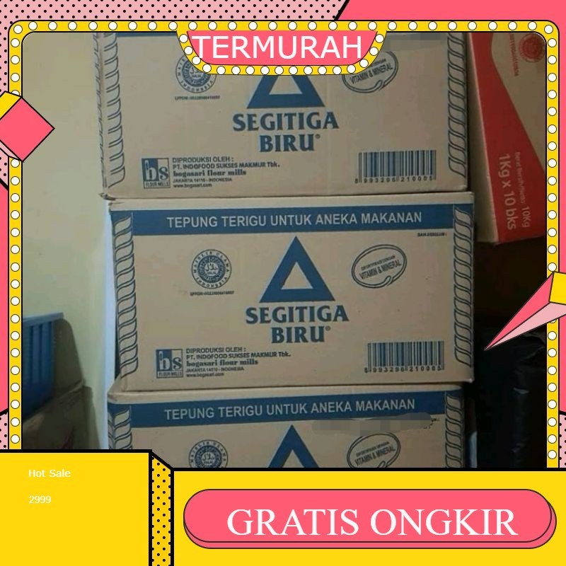 

Terigu segitiga biru Kemasan | Grosir 1 dus (12 bgks @1KG )