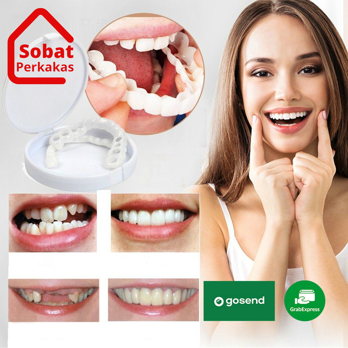 Snap On Smile Veneer Gigi Palsu Atas Bawah Original dengan Box