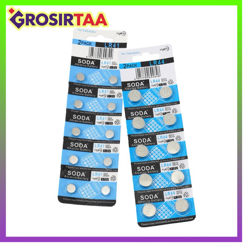 COD Makassar Baterai Kancing 1 PCS Soda LR41 LR44 / Batu Batre Untuk Jam Tangan Timbangan Kalkulator