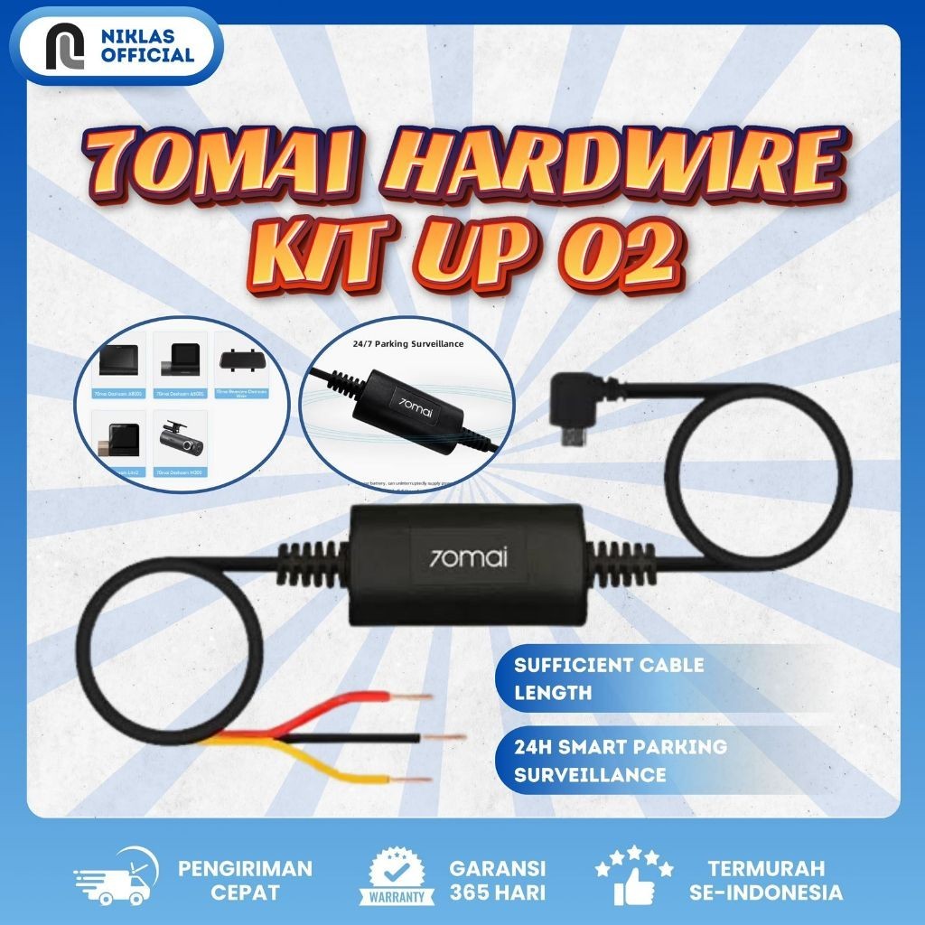 NL 70Mai NIKLAS Hardwire Kit UP02 Untuk Park Monitor (Untuk Tipe M300/A500s/A800s) 70mai Hardwire Ki
