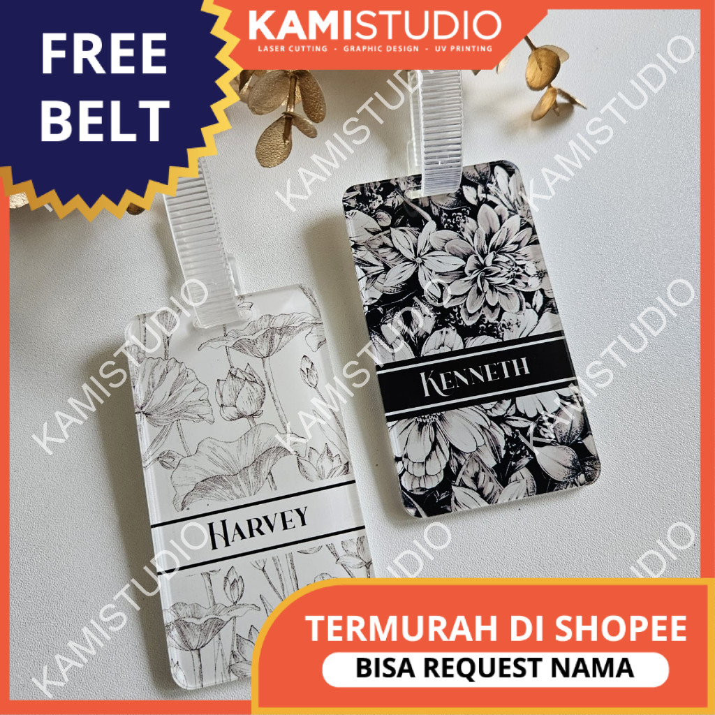 SABUK LUGGAGE TAG DIOR PATTERN HITAM/ GANTUNGAN KOPER ESTETIK/GANTUNGAN KOPER CHRISTIAN DIOR/GANTUNG