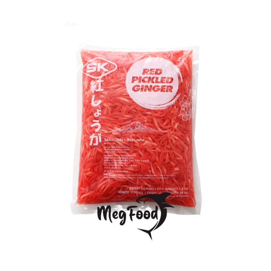

Red Pickled Ginger Kizami Beni Shoga Sahachai | Acar Jahe Merah 1,5 Kg