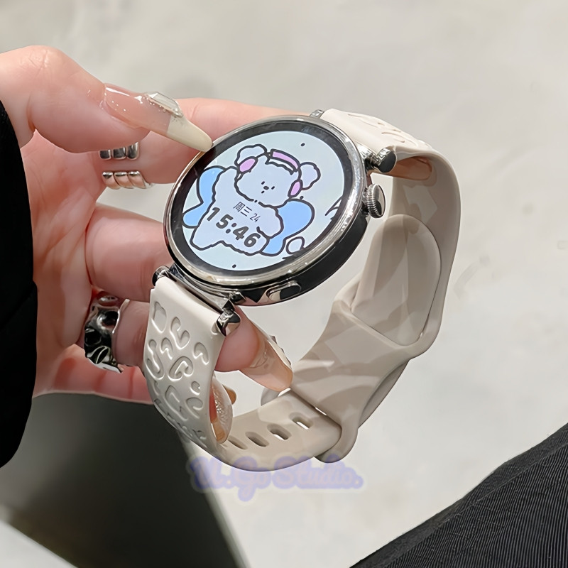 Concave Leopard Butterfly Buckle Silicone Watch Strap 20mm / 22mm for Samsung Galaxy Watch FE 7 6 5 