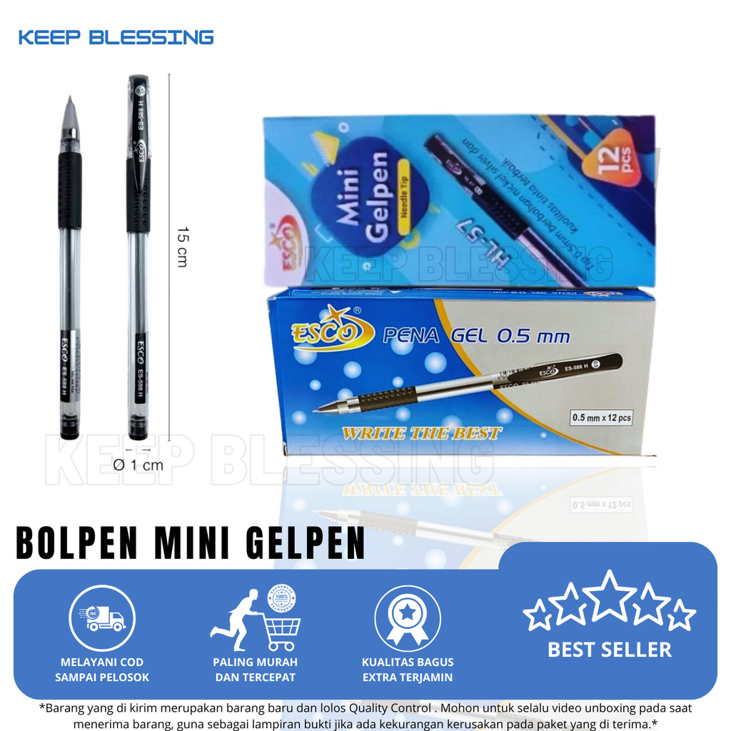 

Promo (12pcs) Pulpen gel Hitam Mini Gel HL-57 / Gelpen Hitam 0.5mm / Bayar di Rumah / Duta Gemilang