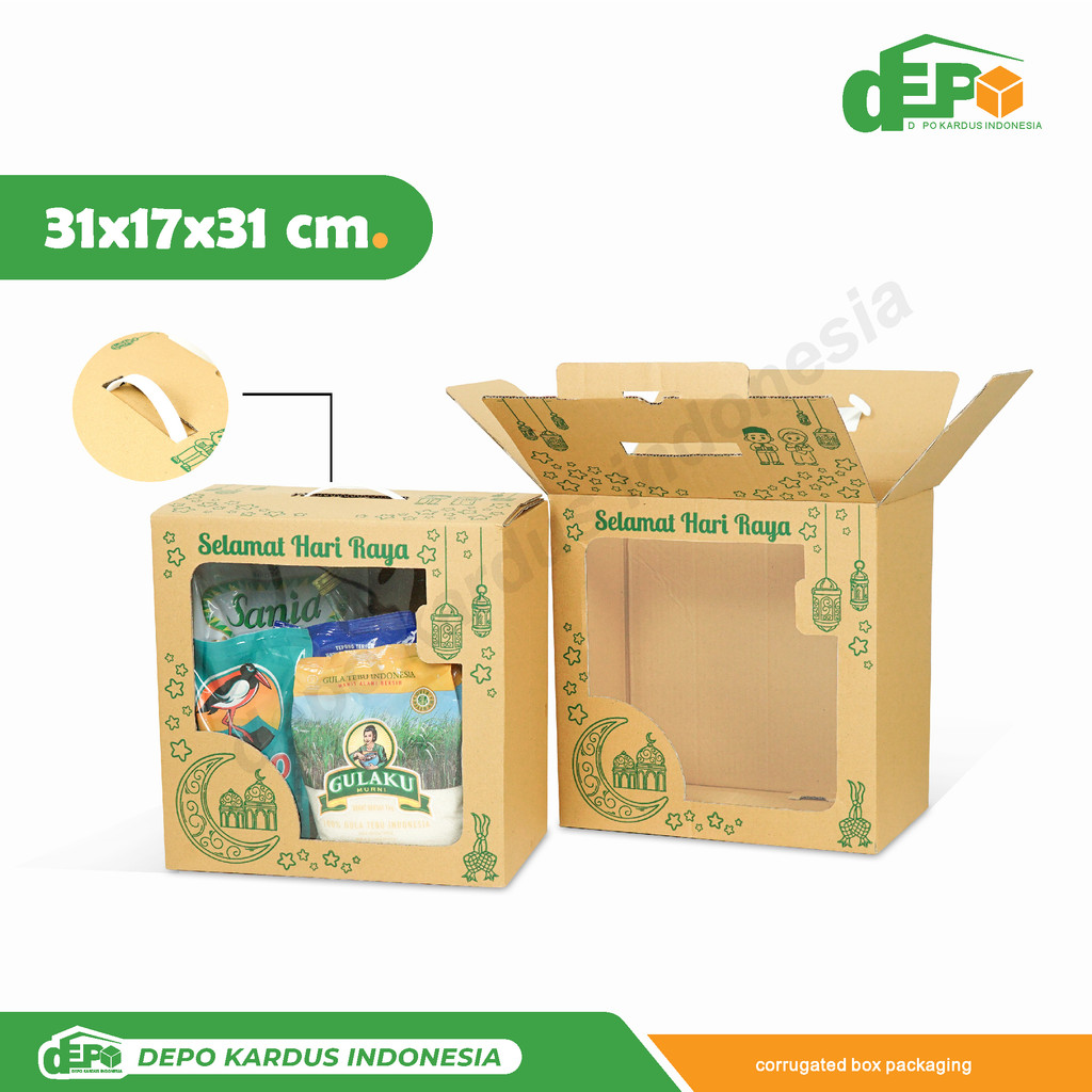 

Box Parcel 31x17x31 (SIZE-S) KardusHandle/Jinjing/Parcel/Parcell/Lebaran/Idul Fitri/Fitri/Eid Mubarak/Ied/Eid/Mubarak/box Paket/box Sembako/Hampers/Normal/Tinggi10/Tinggi31