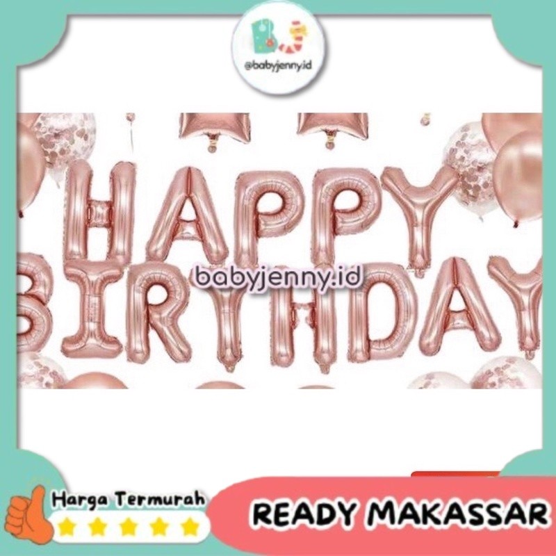 [Babyjenny.id] J425 Balon Foil Huruf Rosegold A-Z Balon Foil Angka 0-9 / Ballon Foil Abjad Alphabet 
