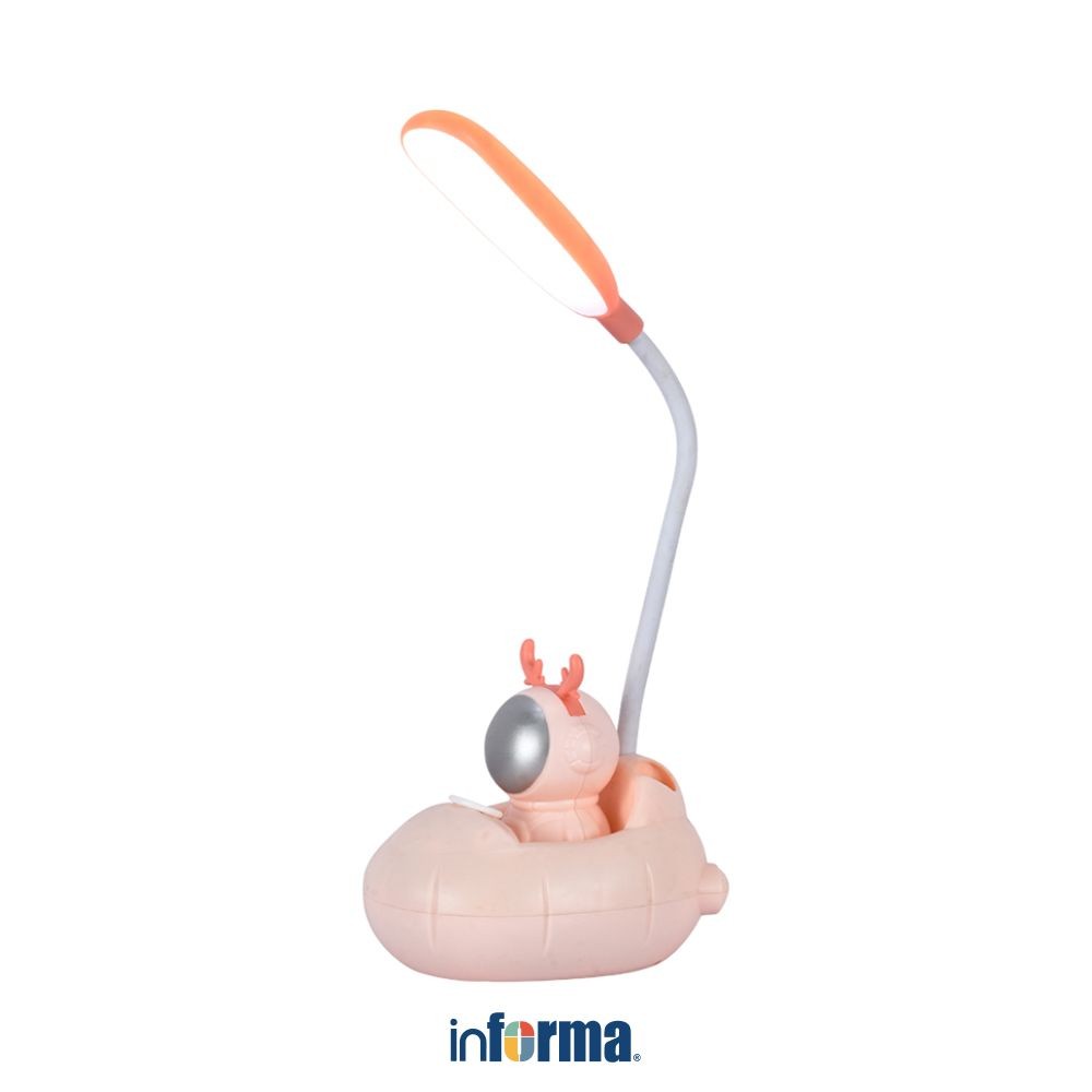 Informa Cosmos Lampu Meja Portable - Pink Multifunctional Table Lamp Dan Belajar Serbaguna Desk Ligh