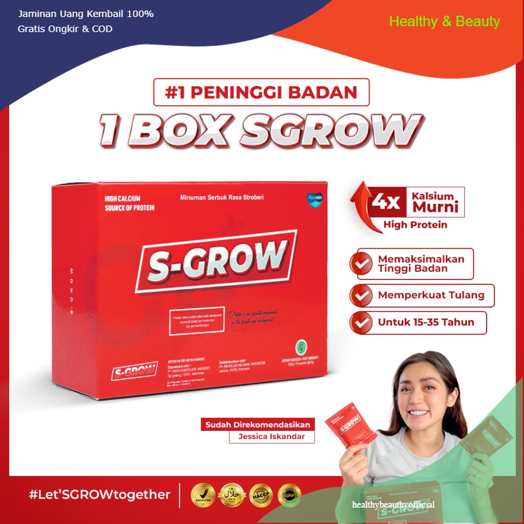 

Healthy & Beauty SGROW Peninggi Badan Terbaik -1 BOX ( 10 Sachet)