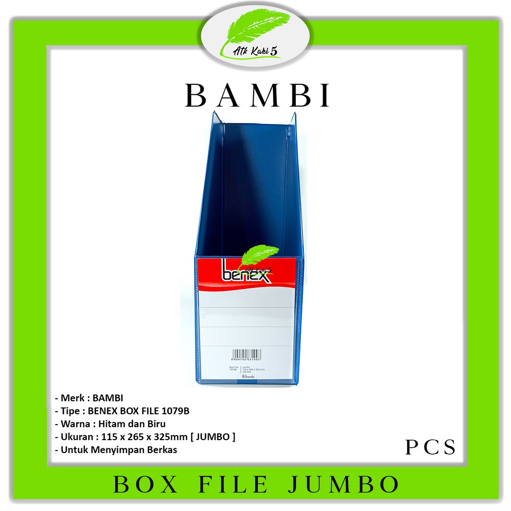 

BAMBI - Benex Box File Jumbo 1079B Hitam / Biru - Pcs