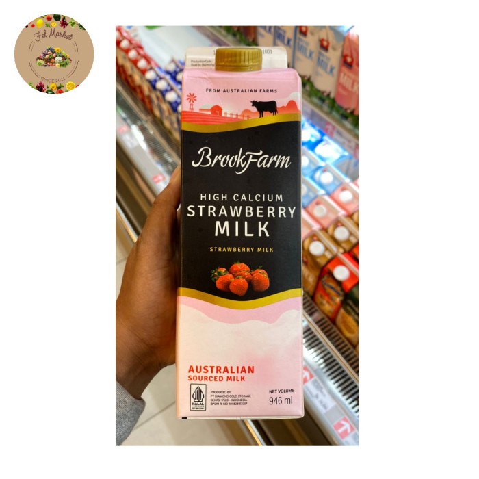 

Brookfarm Fresh Milk Strawberry | Strawberry Milk High Calcium 946 Ml