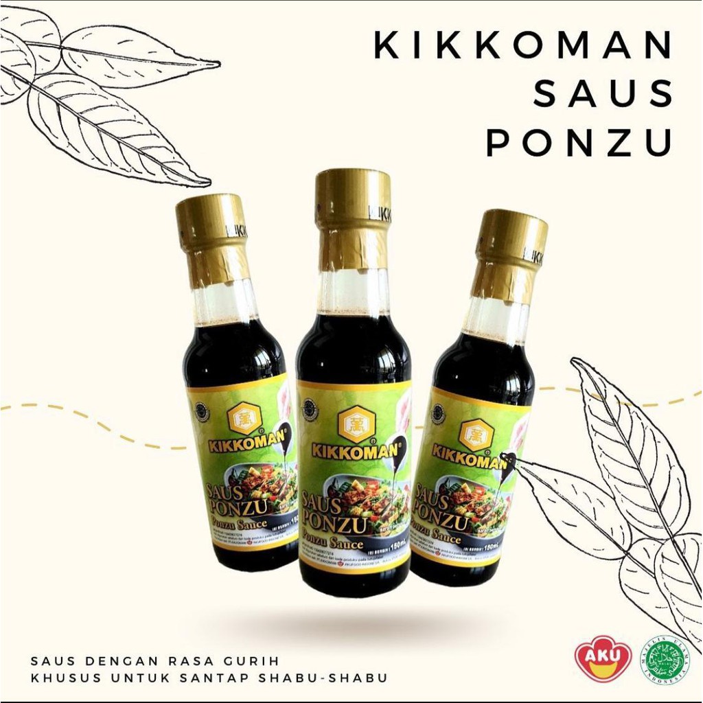 

Kikkoman Saus PONZU 150ml HALAL / Saus Celup Shabu Shabu Suki Dipping Sauce