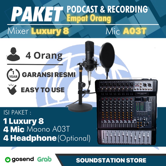 Paket Podcast 4 Orang Luxury 8 + A03T