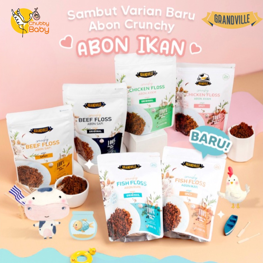 

Grandville Abon Sapi Ayam Ikan Crunchy | Abon Anak Non MSG