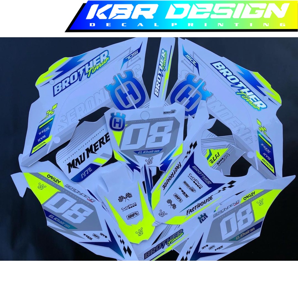 DECAL CRF 150L PUTIH STABILO BISA CUSTOM KBR DESIGN