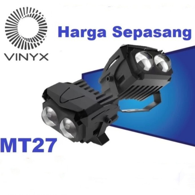 Sepasang Lampu Tembak Led Sorot Laser MT 27 Motor Mobil Vinyx - KUNING-KUNING
