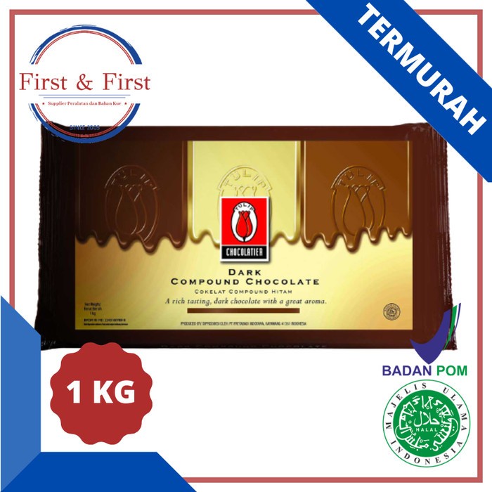 

Promo Termurah [ Best Seller ] TULIP DARK CHOCOLATE COMPOUND 1KG